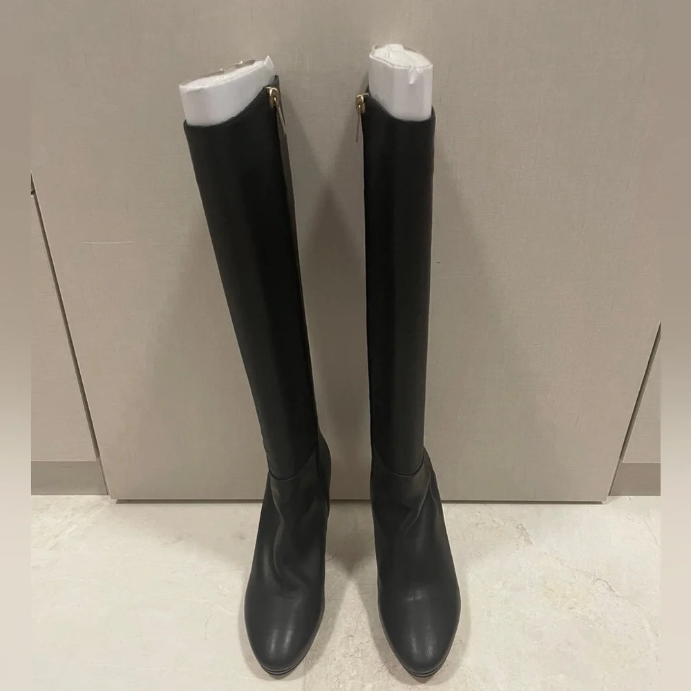 New! Jimmy Choo Black Leather Knee-High Boots. Size 39,5 - Picture 7 of 9